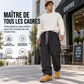 Pantalon cargo homme chaud et pelucheux en câble