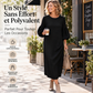 🌸Promotion exceptionnelle : 50 % de réduction💖Robe mi-longue pour femme en maille texturée à manches bouffantes