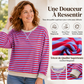 Haut à manches longues oversize rayé pour femme