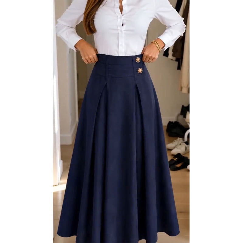 ⏳50% DE RÉDUCTION! 👗Jupe Longue Taille Haute Évasée Plissée, Coupe qui affine la silhouette