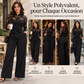 Combinaison élégante femme avec patchwork en dentelle et ceinture