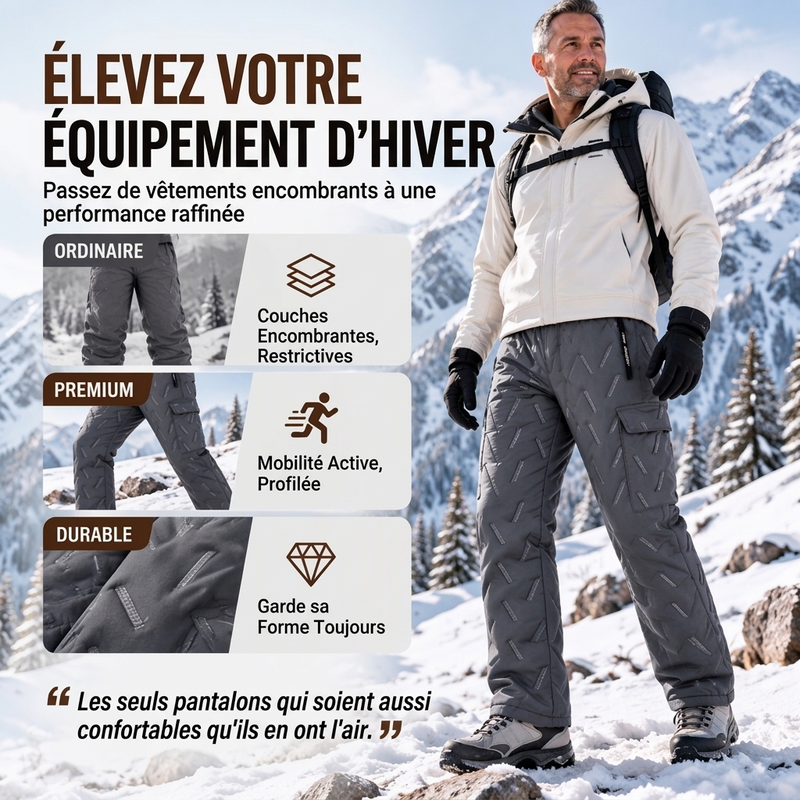 Pantalon cargo homme doublé de peluche hivernal