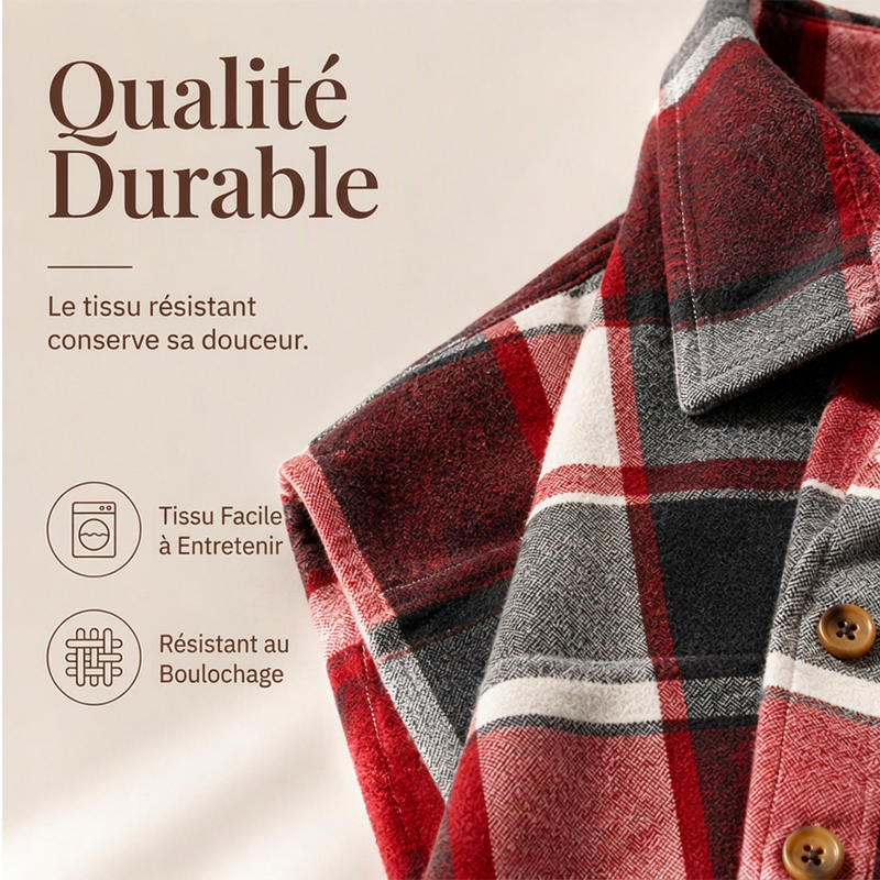 💖Soldes ! Prix cassés💖Chemise gilet boutonnée à carreaux pour femme avec poches