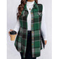 💖Soldes ! Prix cassés💖Chemise gilet boutonnée à carreaux pour femme avec poches