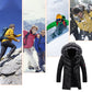 Idée cadeau parfaite - Blouson long à capuche chaud pour homme pour temps froid