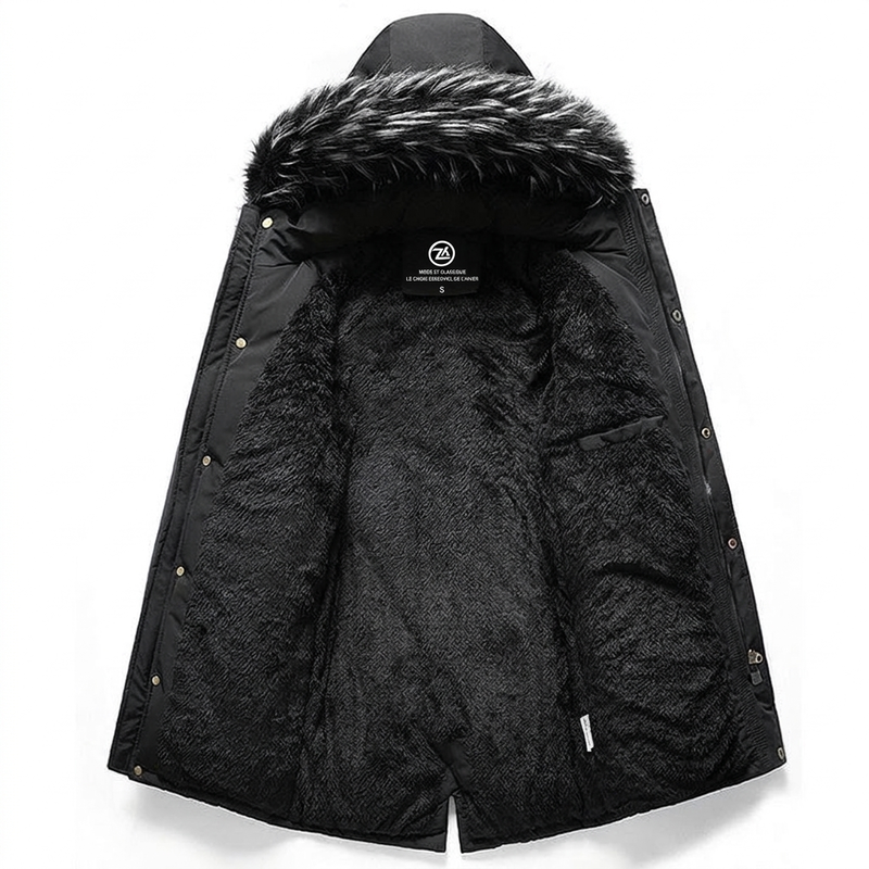 Idée cadeau parfaite - Blouson long à capuche chaud pour homme pour temps froid