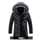 Idée cadeau parfaite - Blouson long à capuche chaud pour homme pour temps froid