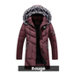 Idée cadeau parfaite - Blouson long à capuche chaud pour homme pour temps froid