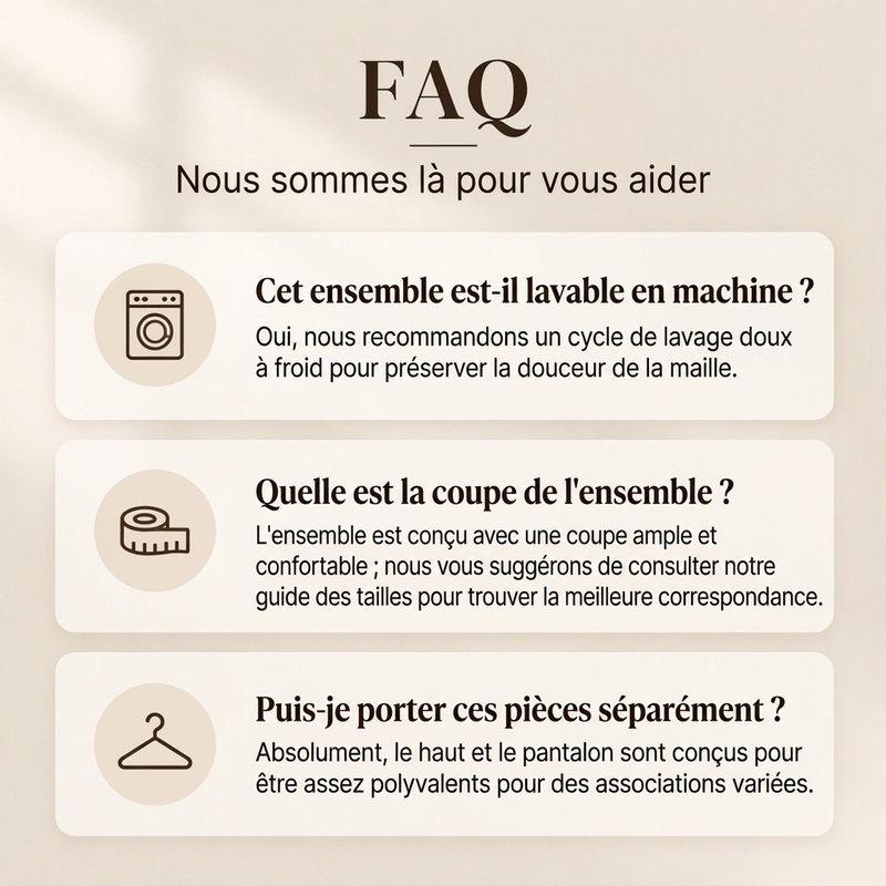 ✨ Ensemble 3 pièces en tricot décontracté et confortable pour femme : facile à porter au quotidien 🧶