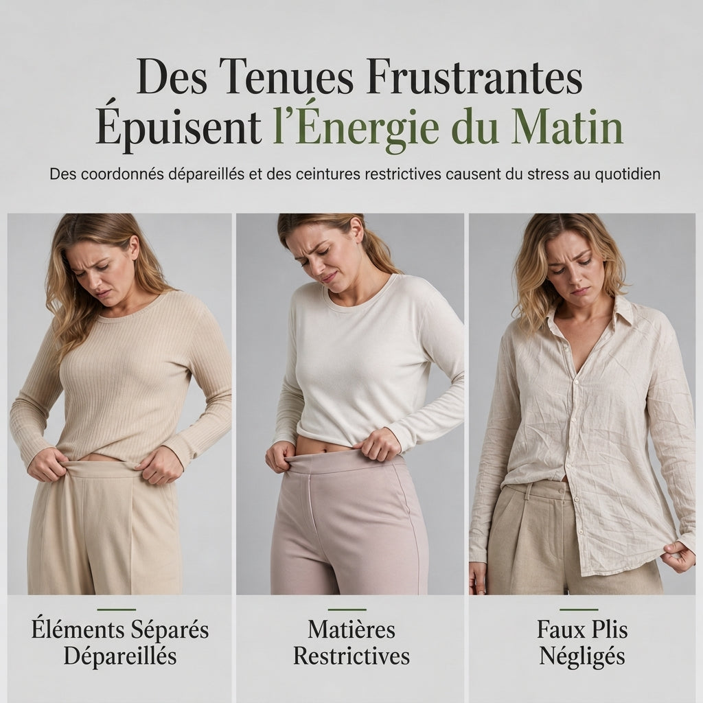 Ensemble deux pièces femme en maille côtelée, tunique à manches longues et haute fente et pantalon