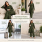 Ensemble deux pièces femme en maille côtelée, tunique à manches longues et haute fente et pantalon
