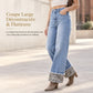Jeans en denim bleu à imprimé léopard décontracté, lavé et extensible pour femme