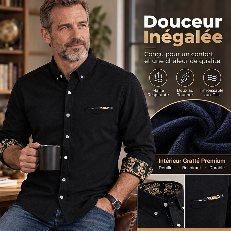 🧥 60% DE RÉDUCTION! ✨ Chemise Hiver Homme Épaisse - Velours Côtelé Haut de Gamme avec Coupe Moderne pour Loisirs et Voyages ❄️🎁