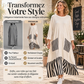 ⏰ Dernier jour des soldes – 52% DE RÉDUCTION ✨Robe longue à manches longues en patchwork rayé pour femme