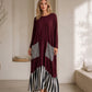 ⏰ Dernier jour des soldes – 52% DE RÉDUCTION ✨Robe longue à manches longues en patchwork rayé pour femme