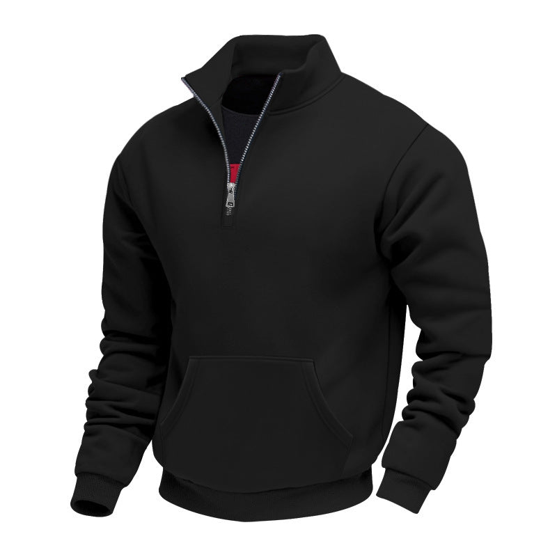 Sweat-shirt chaud à demi-zip pour hommes