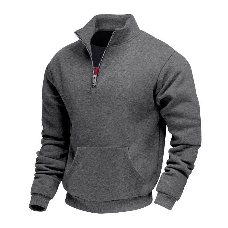 Sweat-shirt chaud à demi-zip pour hommes