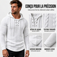 Pull à capuche pour homme, épaules texturées et plissées