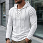 Pull à capuche pour homme, épaules texturées et plissées