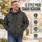 Veste d'hiver décontractée à capuche et thermorégulatrice pour homme