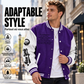 Veste de baseball d'occasion à bloc de couleurs pour hommes
