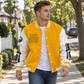 Veste de baseball d'occasion à bloc de couleurs pour hommes