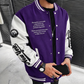 Veste de baseball d'occasion à bloc de couleurs pour hommes