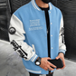 Veste de baseball d'occasion à bloc de couleurs pour hommes