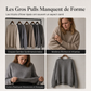 Robe pull oversize à épaules dénudées pour femme, avec bord asymétrique en dentelle florale