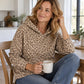 Sweat-shirt décontracté à imprimé léopard pour femme