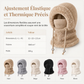 Bonnet en tricot épais pour femme avec tour de cou et masque facial intégrés, bonnet chaud de protection des oreilles pour les activités extérieures en hiver