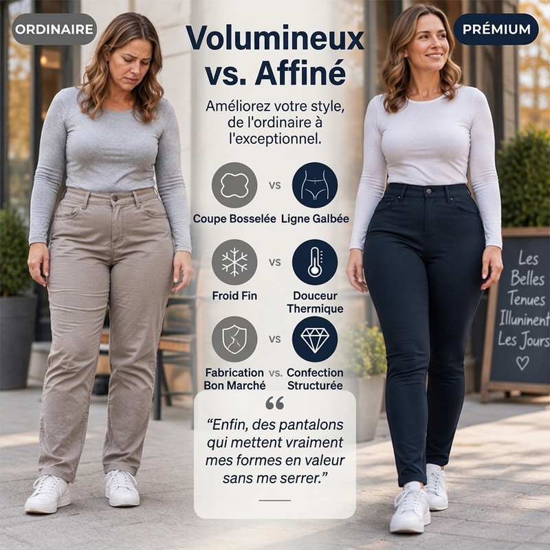 Pantalon skinny taille haute à doublure pelucheuse pour femme