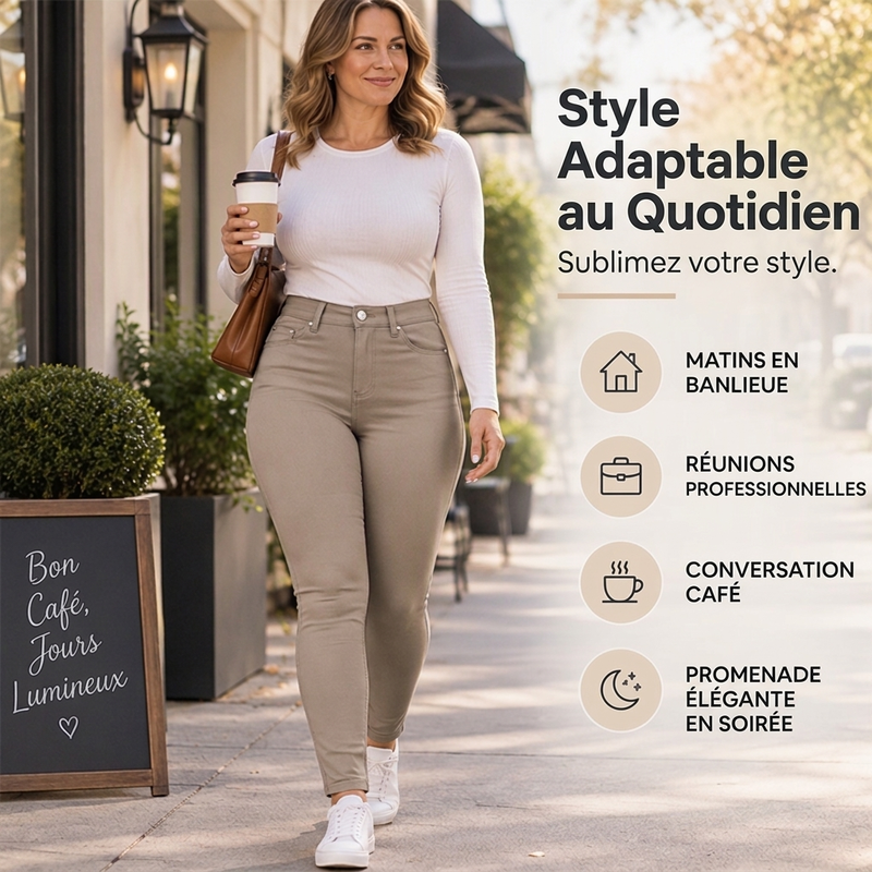 Pantalon skinny taille haute à doublure pelucheuse pour femme