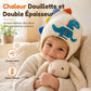 Bonnet en tricot dinosaure mignon pour tout-petits et enfants, bonnet d'hiver épais et chaud, coupe-vent avec protections d'oreilles pour garçons et filles