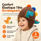 Bonnet en tricot dinosaure mignon pour tout-petits et enfants, bonnet d'hiver épais et chaud, coupe-vent avec protections d'oreilles pour garçons et filles