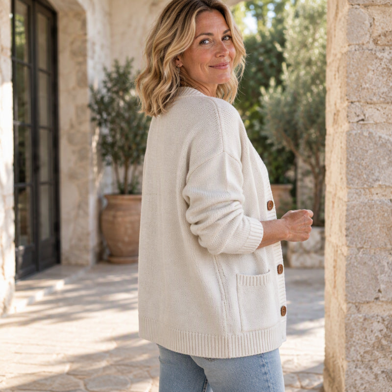 Cardigan en tricot ample à col en V pour femme