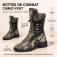 Bottes hautes occidentales rétro style cowboy pour femmes, grandes tailles, bottes hautes à rivets et motif camouflage