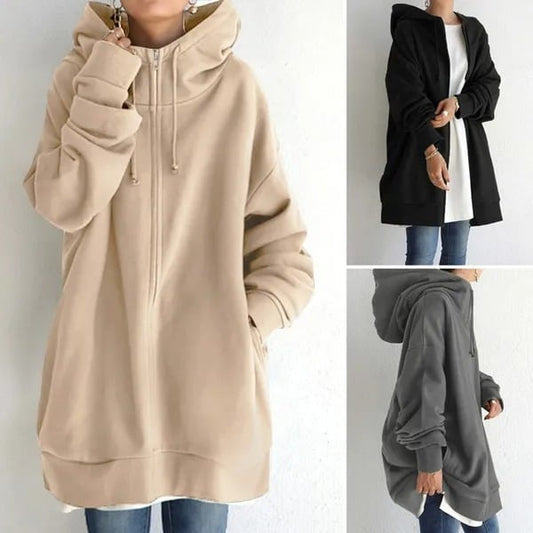 Sweat à capuche zippé automne/hiver pour femmes avec capuche-Livraison gratuite pour 2 pièces