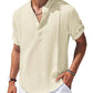 2023 T-shirt décontracté à manches courtes en coton et lin pour hommes