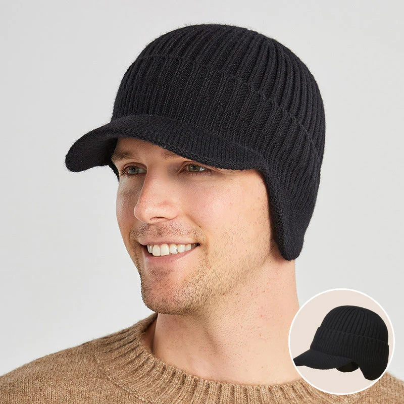 Chapeau tricoté de protection d'oreille élastique chaud☃️