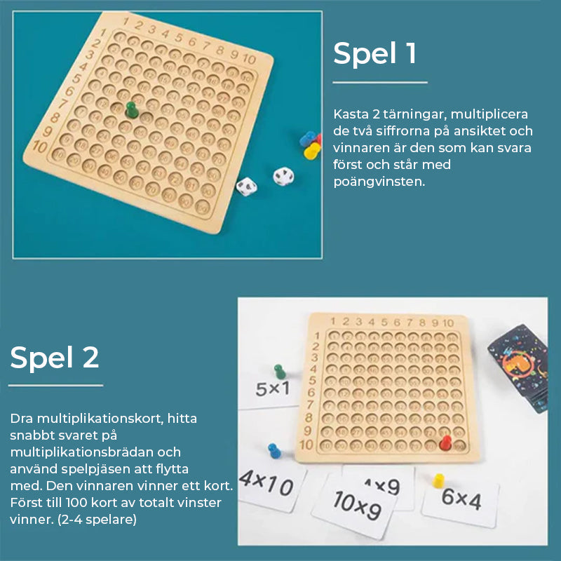 💥 48% - Jeu de plateau de multiplication en bois