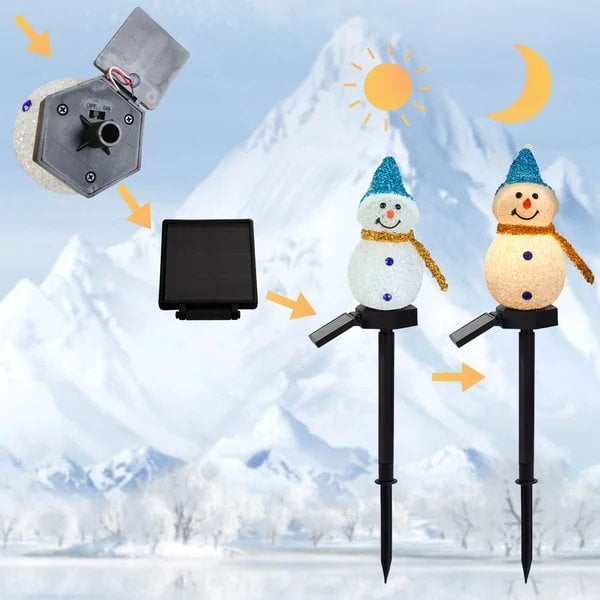 Vente de Noël - Lampe de bonhomme de neige solaire étanche