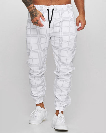 Pantalon décontracté à carreaux pour hommes