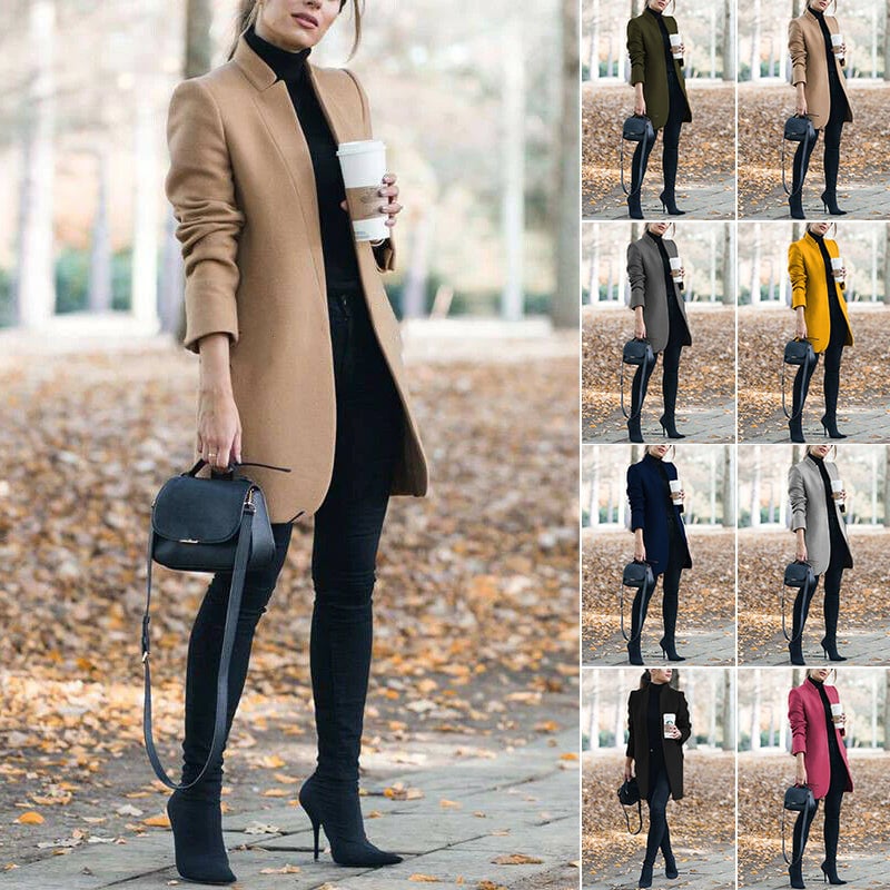 🔥Dernière réduction de 50 % pour une journée - Manteau urbain élégant en laine à col montant pour femme