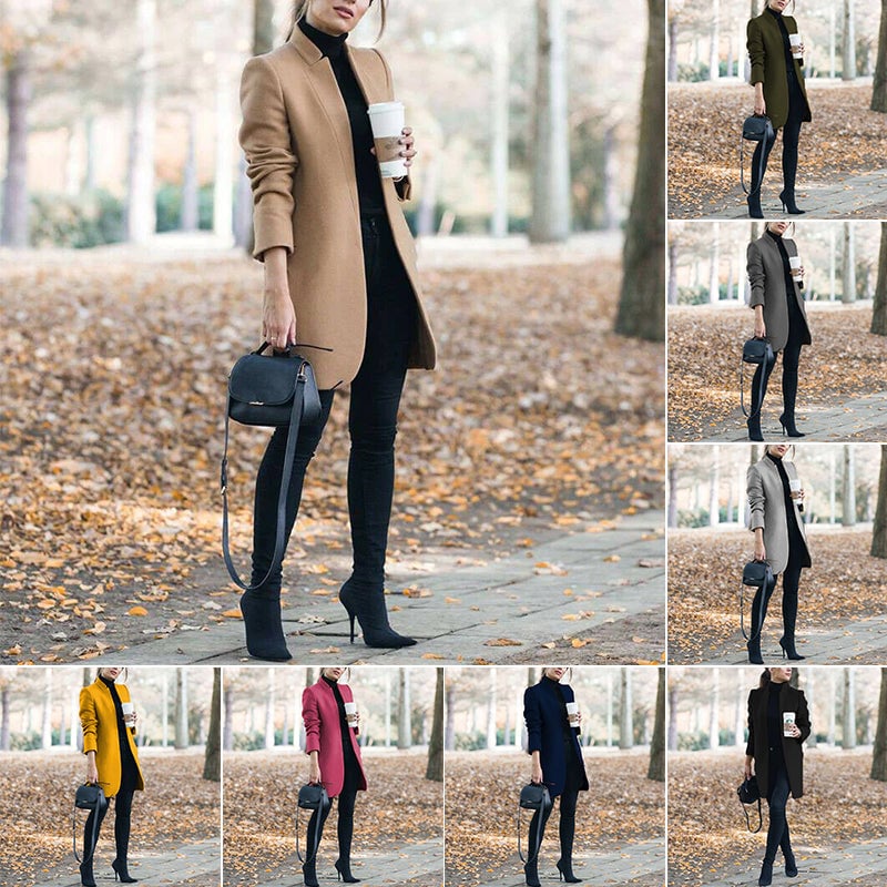 🔥Dernière réduction de 50 % pour une journée - Manteau urbain élégant en laine à col montant pour femme