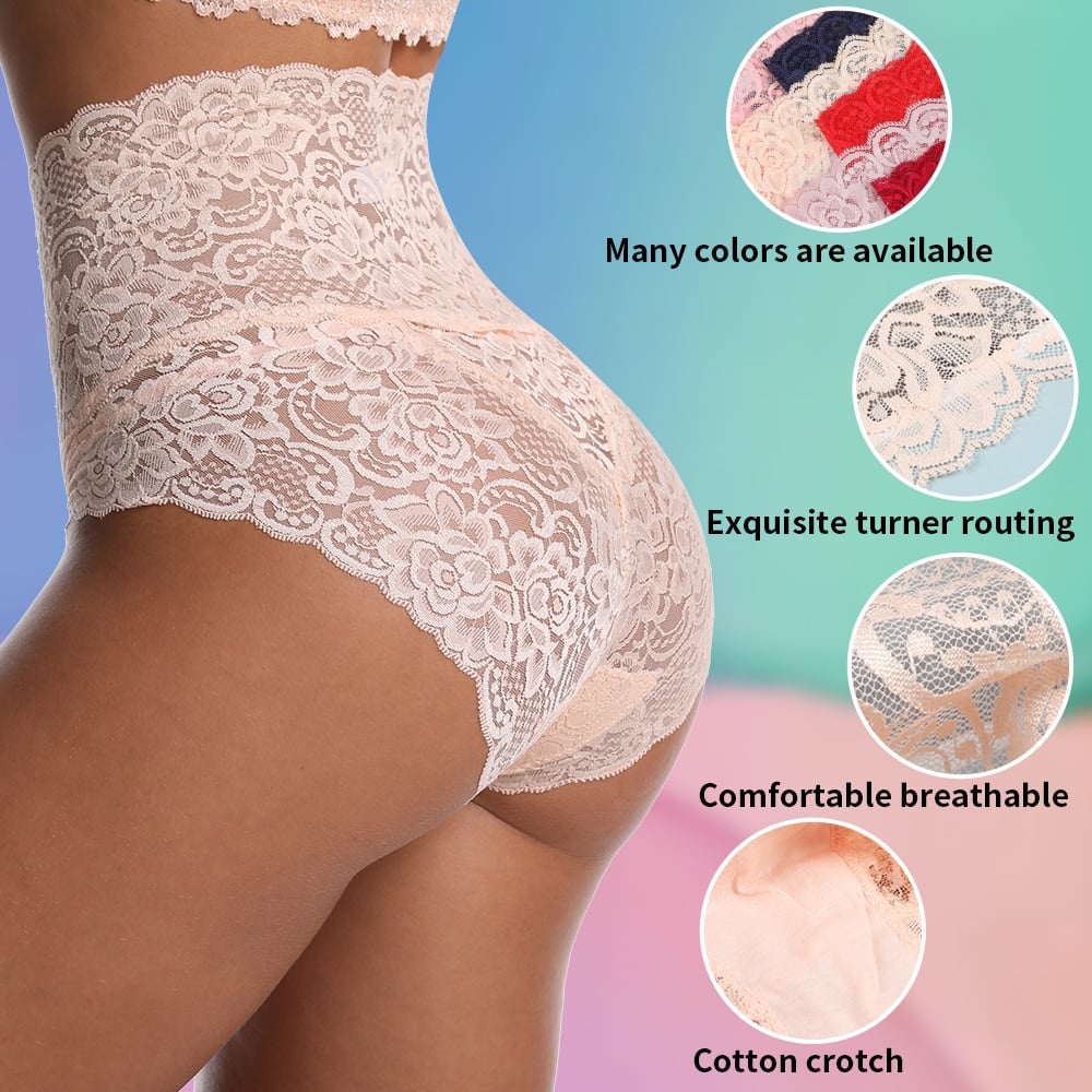 🔥Dernier jour pour acheter 1 et obtenir 2 gratuits - Culotte sexy en dentelle de première qualité à taille haute