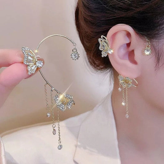 ✨Boucles d'oreilles élégantes en forme de papillon et de fleur avec glands🎁