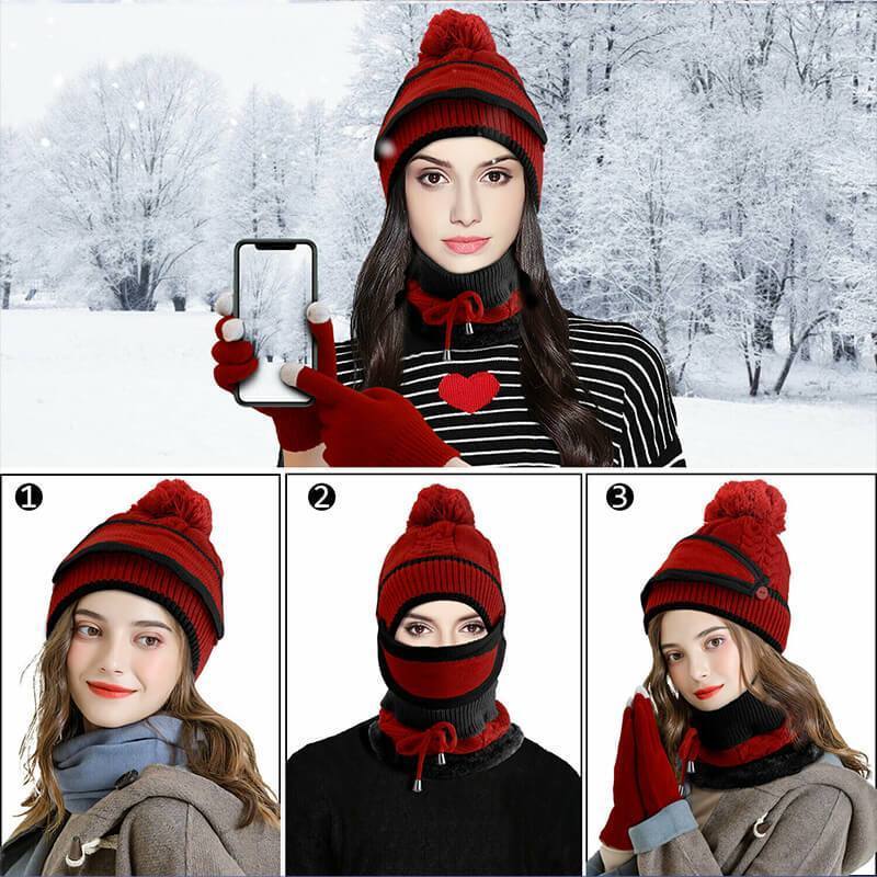 🎄Dernier jour pour les offres de Noël 🔥Ensemble d'hiver (masque, bonnet, écharpe)