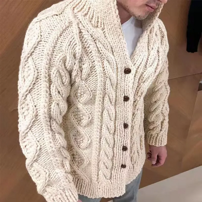 Men's Stand Collar Casual Knit Cardigan