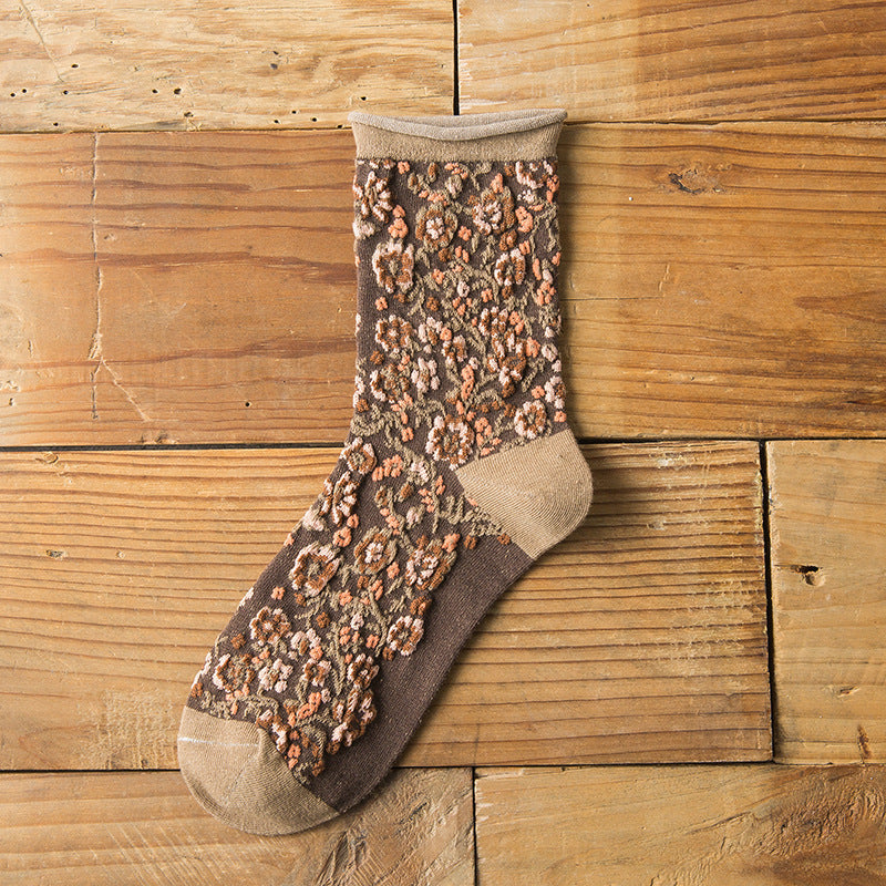 💕💕 Cette semaine, 48% de réduction - Achetez 1 obtenez 1 gratuitement🌼Dame Chaussettes en Coton Rétro